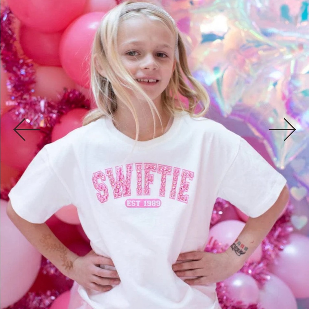 Lola + The Boys SWIFTIE shirt - Pink Crystal NWOT sz 12